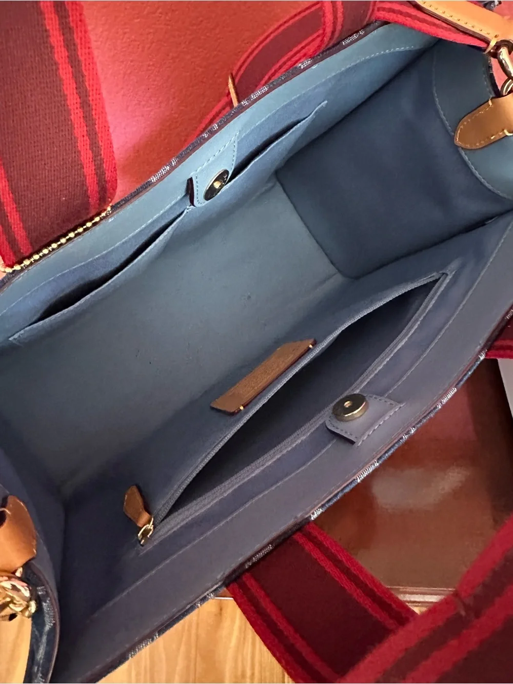 Coach blue signature denim Smith tote bag